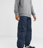 Noak Nylon Cargo Pants With Pullers-navy