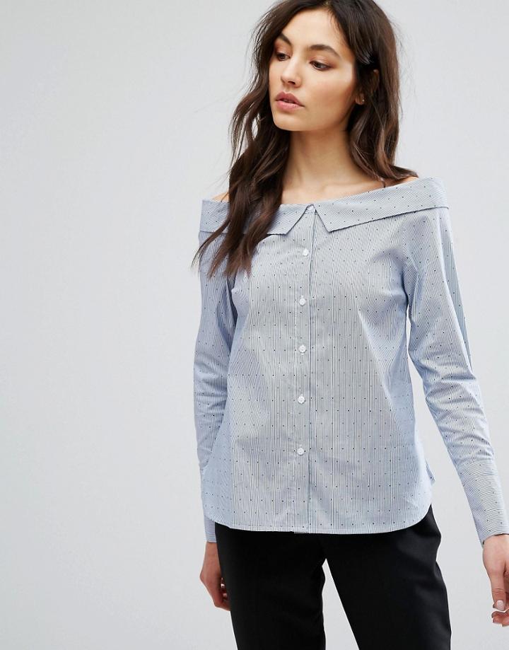 New Look Deconstructed Stripe Shirt - Blue