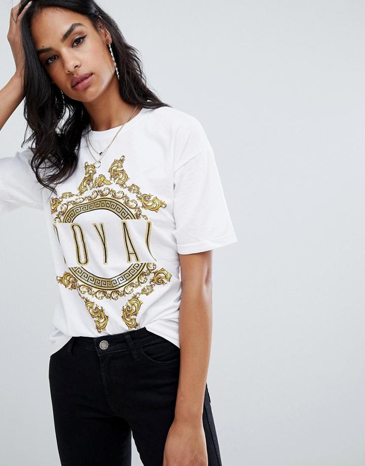 Ax Paris Royal Slogan T-shirt - White