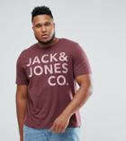 Jack & Jones Originals Plus T-shirt With Marl Branding - Red
