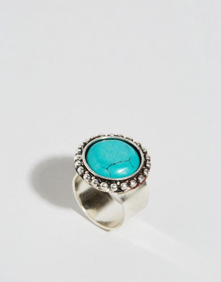 Asos Festival Disc Ring - Turquoise