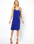 Asos Silk Velvet Cami Midi Dress - Pink