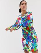 Love Moshino Graphic Jungle Print Sweat Dress-multi