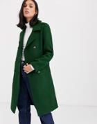 Gianni Feraud Wool Blend Military Coat With Contrast Piping