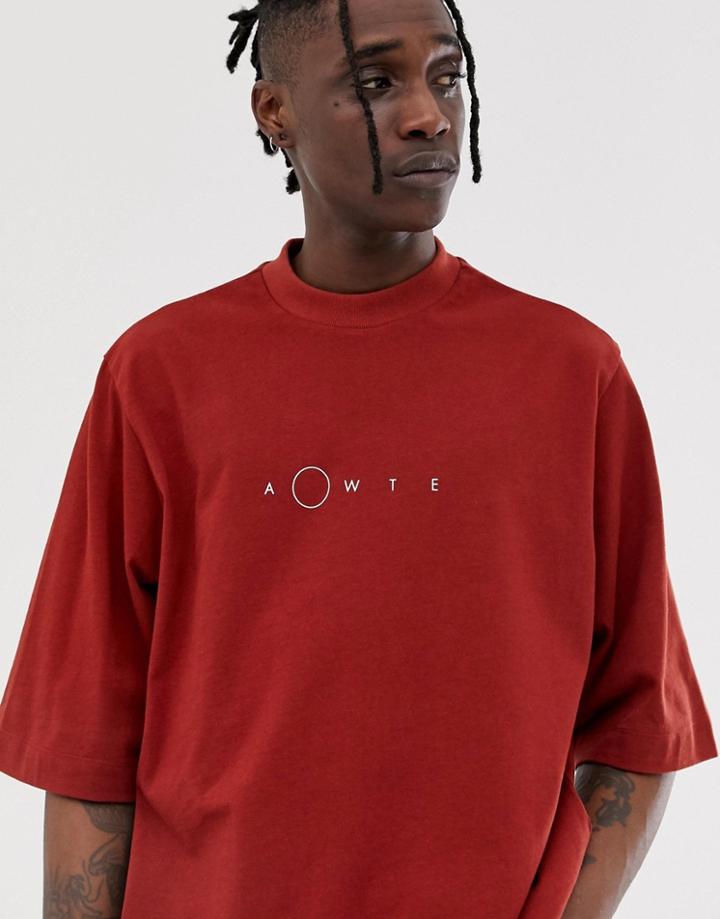 Asos White Oversized T-shirt With Print - Red