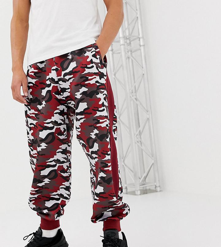 D-antidote Joggers In Red Camo With Side Stripe - Red