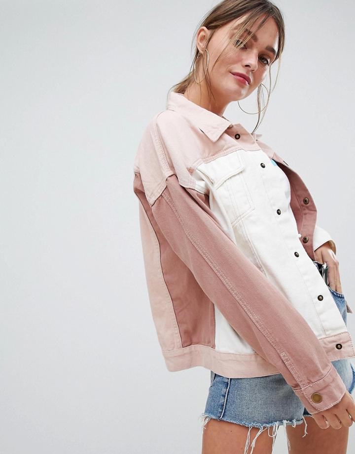 Prettylittlething Color Block Denim Jacket - Multi