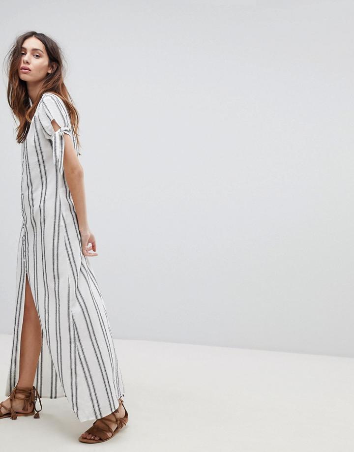 Flynn Skye Button Front Maxi Dress - White