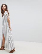 Flynn Skye Button Front Maxi Dress - White