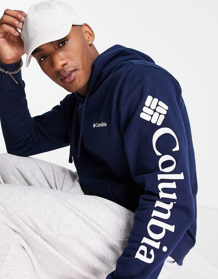 Columbia Viewmount Ii Graphic Hoodie In Navy