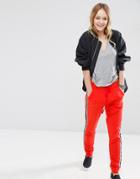 Asos Joggers With Contrast Side Stripe - Red