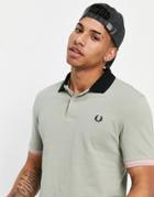 Fred Perry Contrast Trim Polo In Sage-green