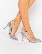 New Look Glitter Strappy Slingbacks - Silver