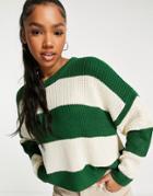 Stradivarius Stripe Sweater In Green