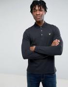Lyle & Scott Long Sleeve Plain Polo Shirt - Black