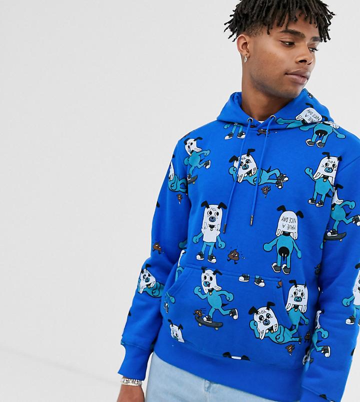 Chinatown Market Skateboard Dog Hooded Sweat In Blue