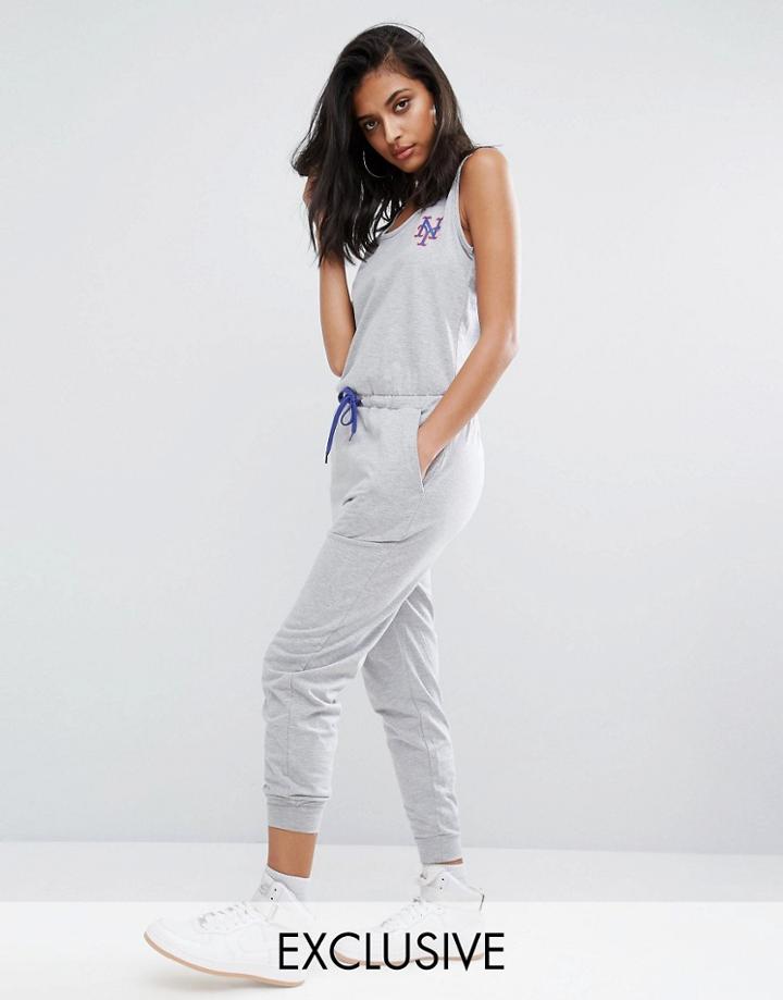 Majestic New York Mets Gray Jumpsuit - Gray