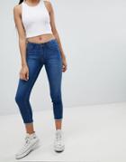 Lee Scarlett Raw Hem Skinny Jeans - Blue