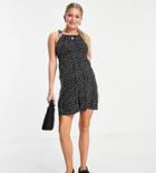Pieces Maternity Cami Romper In Black Spot-multi