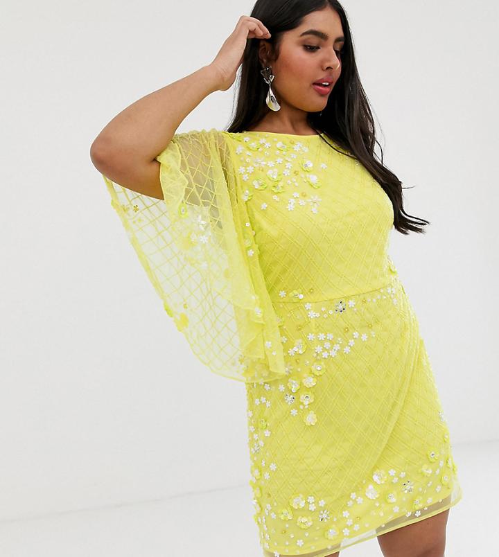 Asos Design Curve Heavily Embellished Mini Shift Dress - Multi