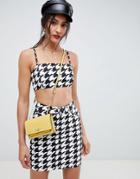 Asos Design Two-piece Houndstooth Skirt-black