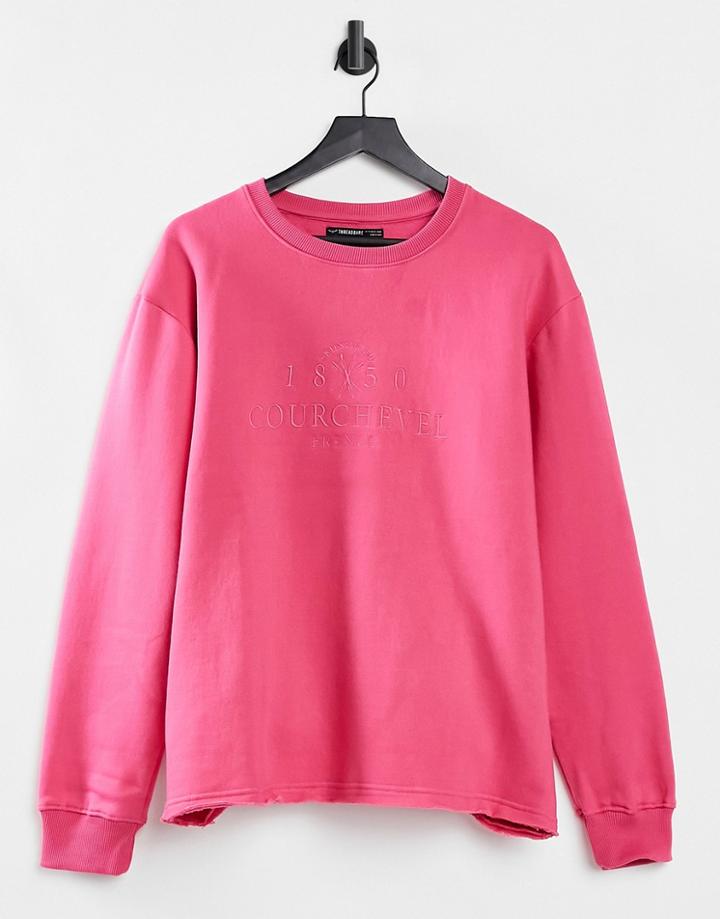 Threadbare Lola Graphic Sweatshirt In Washed Pink