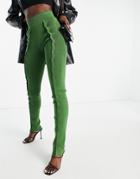 Ego X Jess Hunt High Waist Cut Out Side Legging In Olive-green