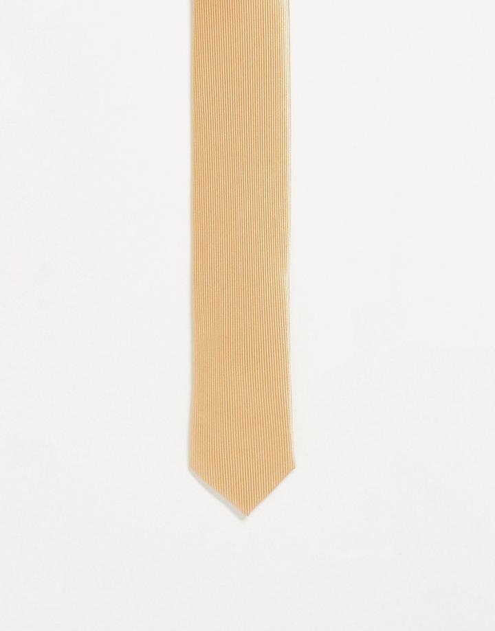 Devils Advocate Super Skinny Tie In Cream-white