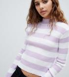 E.l.k Lightweight Knit Fitted Sweater In Stripe-multi