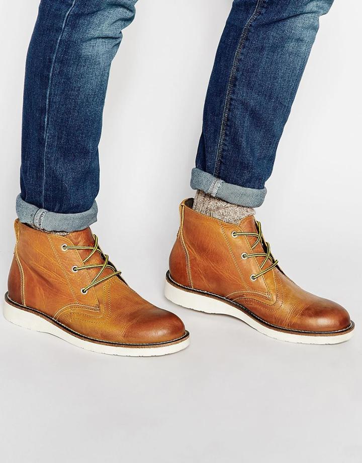 Selected Homme Charles Leather Boot - Brown