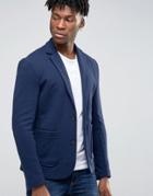 Jack & Jones Premium Slim Blazer In Jersey - Navy