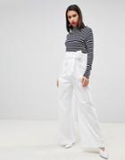 Sportmax Code High Waisted Tie Up Pants - White