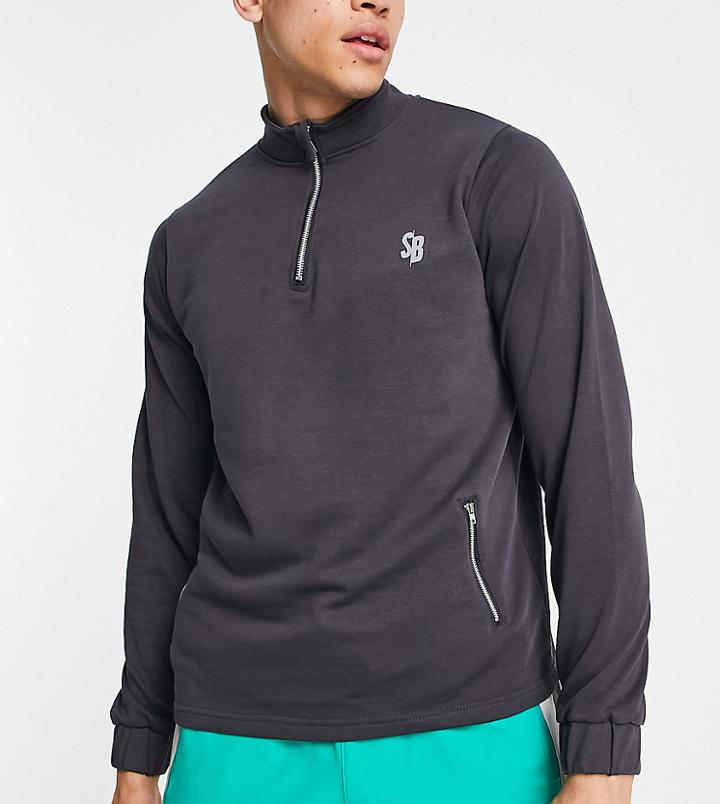 South Beach 1/4 Zip Sweatshirt In Black