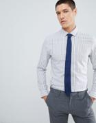 Asos Design Smart Stretch Slim Stripe Shirt - Blue