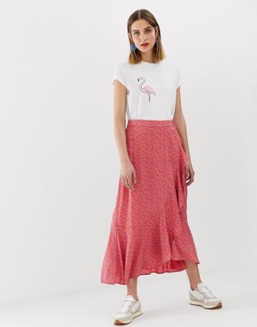 2ndday Printed Wrap Skirt In Midi Length - Multi