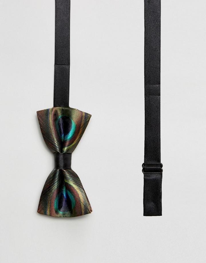 7x Peacock Feather Bow Tie - Green