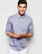 Boss Orange Oxford Shirt In Slim Fit - Blue