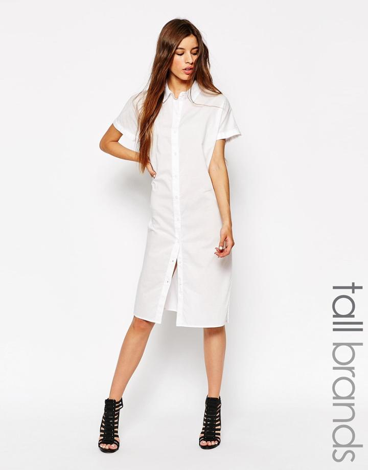 Noisy May Tall Shirt Dress - White