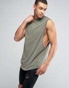 Religion Tank With Extreme Open Arm And Heavy Stitch - Green