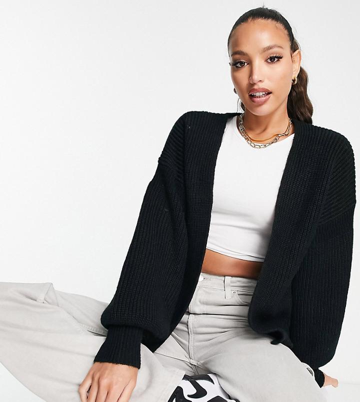 Asos Design Tall Edge To Edge Cardigan In Black