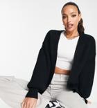 Asos Design Tall Edge To Edge Cardigan In Black