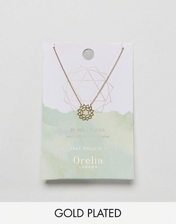 Orelia Gold Plated Heart Chakra Necklace - Gold