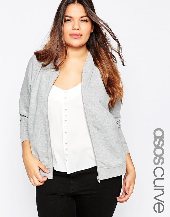 Asos Curve The Bomber Jacket - Gray