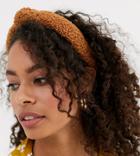 Designb London Exclusive Knotted Headband In Bjorg Teddy-brown