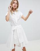 Allsaints Shirt Dress With Self Tie - White