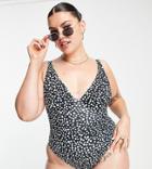 Peek & Beau Curve Exclusive Underwire Swimsuit In Polka Dot-multi