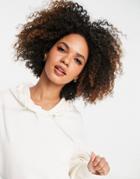 Asos Design Oversized Boyfriend Hoodie In Ivory-white
