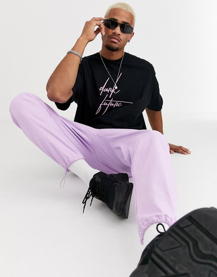 Asos Design Oversized T-shirt With Dark Future Logo Embroidery