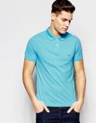 Tommy Hilfiger Polo In Slim Fit Aqua - Aqua