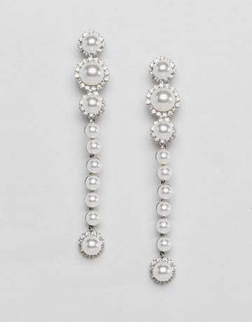 Loverocks London Pearl Cluster Statement Earrings - Cream